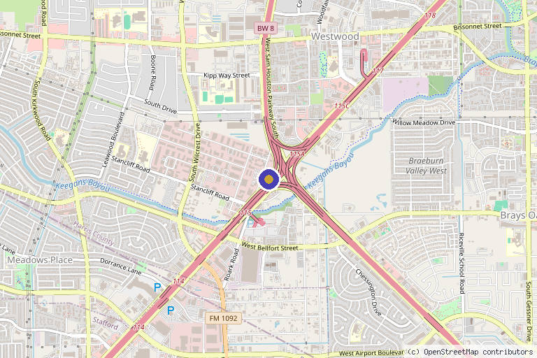 Map showing the location of Texas Pain And Regenerative Medicine: Samir Fahed, MD in Houston, TX