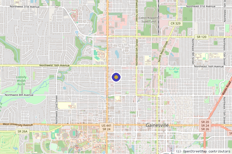 Map showing the location of High-Energy ShockWave in Gainesville, FL