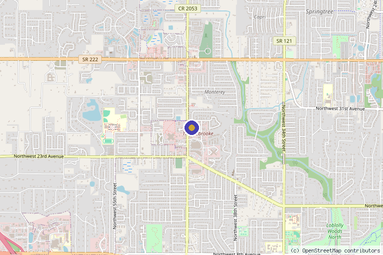 Map showing the location of Tracey Botha MD - Mooi Medical Spa & Laser Center in Gainesville, FL