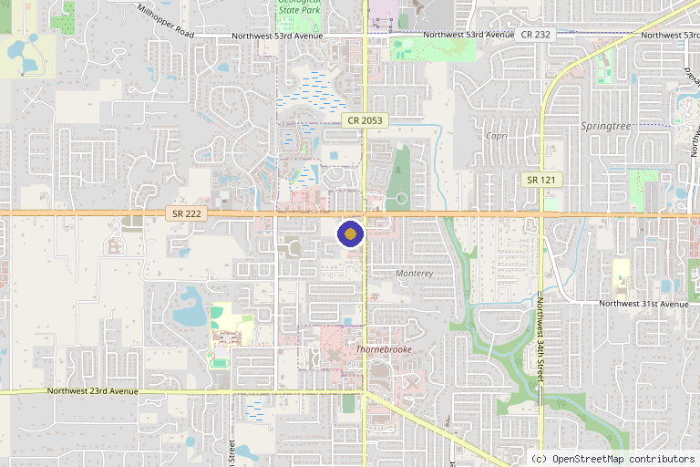Map showing the location of Azena Health & Longevity in Gainesville, FL