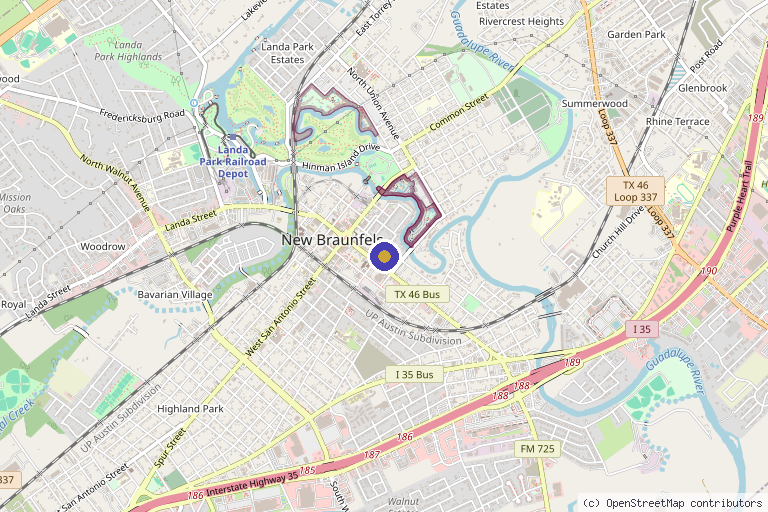 Map showing the location of Revitalize Medspa in New Braunfels, TX
