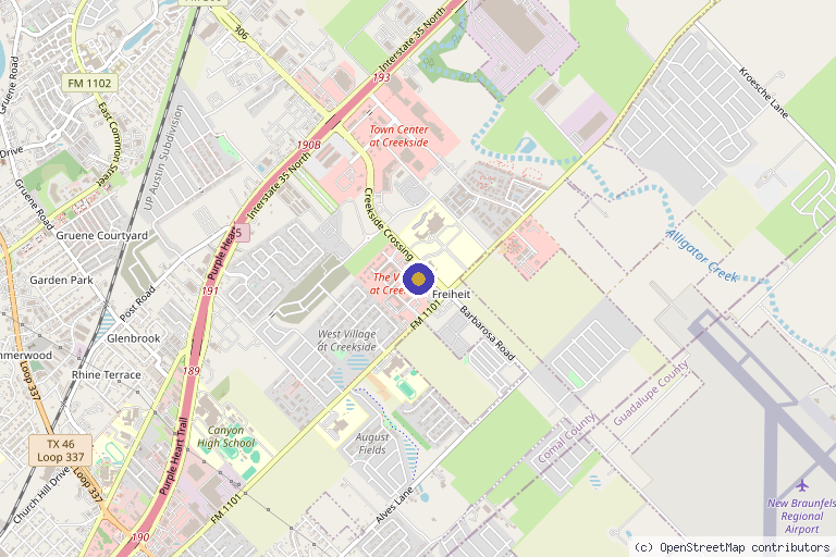Map showing the location of NB Cryo | IVitamin+ in New Braunfels, TX
