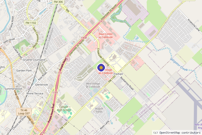 Map showing the location of Texas Functional & Regenerative Medicine in New Braunfels, TX