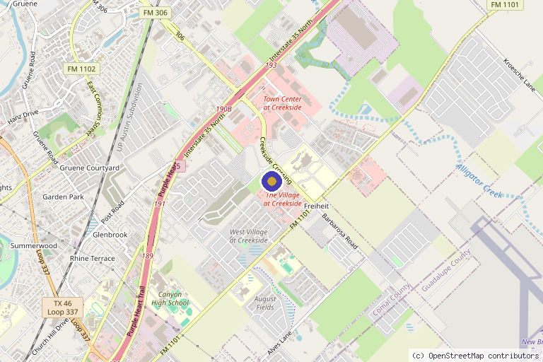 Map showing the location of Lone Star Spine & Pain Institute - New Braunfels Pain Management Specialists in New Braunfels, TX