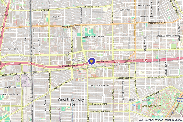 Map showing the location of Antiage Institute in Houston, TX