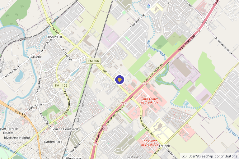 Map showing the location of The DRIPBaR New Braunfels in New Braunfels, TX