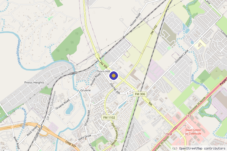 Map showing the location of Good Medicine Aesthetics in New Braunfels, TX
