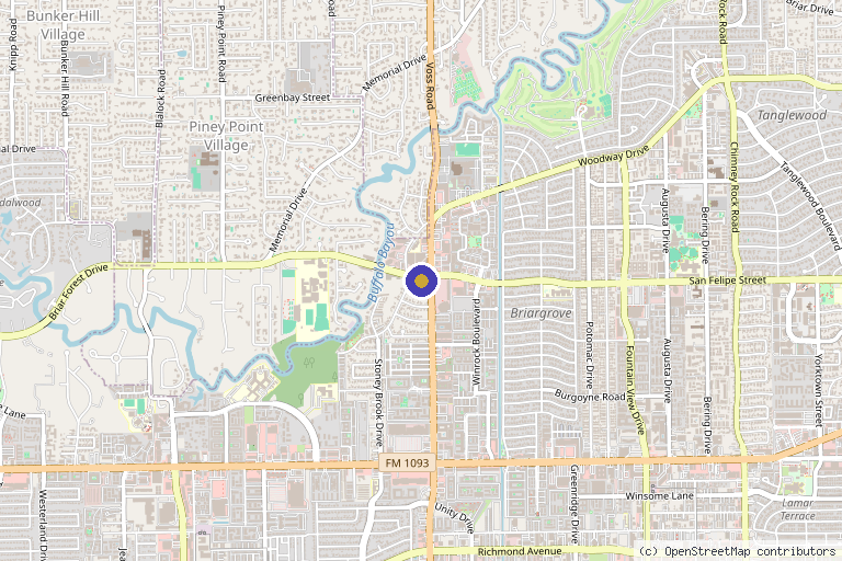 Map showing the location of Village Dermatology Houston in Houston, TX