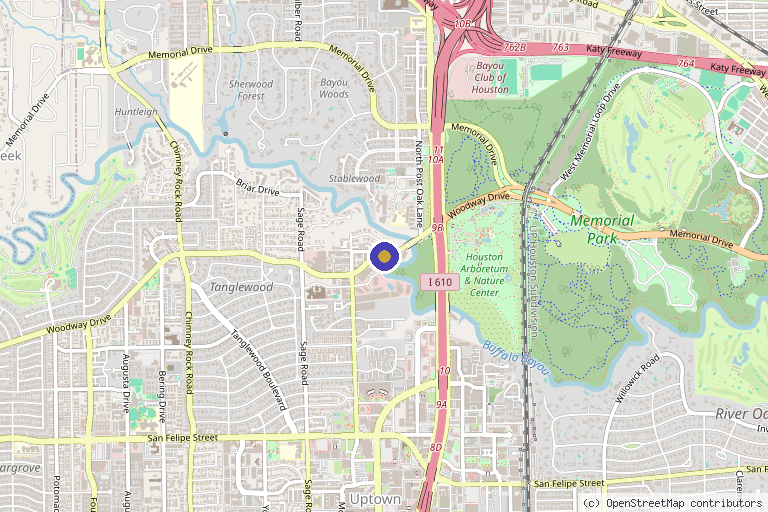 Map showing the location of Ovation Med Spa in Houston, TX