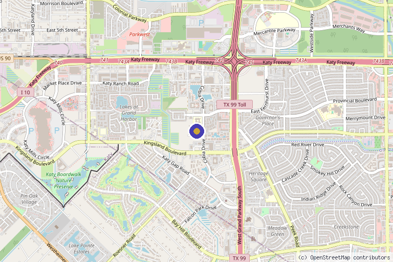 Map showing the location of Dr. Daniel McGrath in Katy, TX