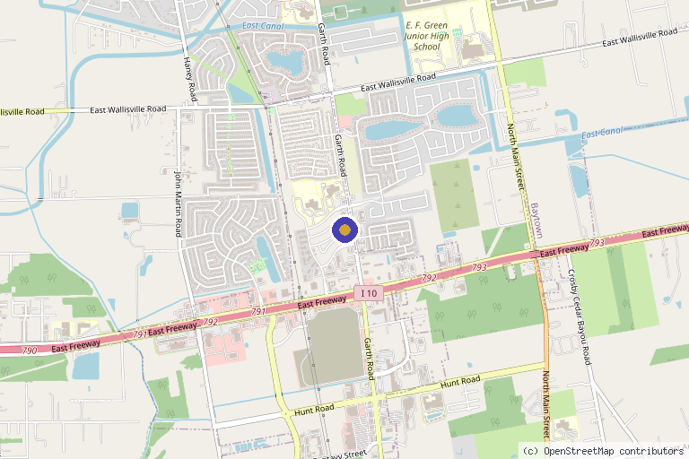 Map showing the location of Eagle Med Spa in Baytown, TX
