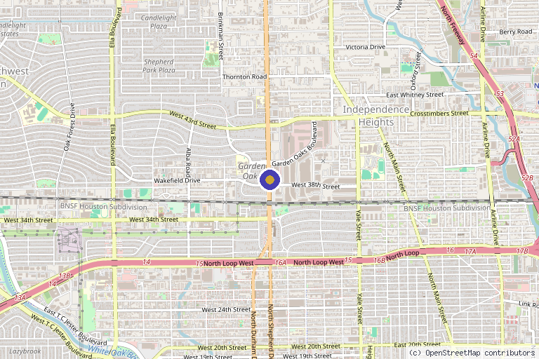 Map showing the location of Houston Wellness & Aesthetics in Houston, TX