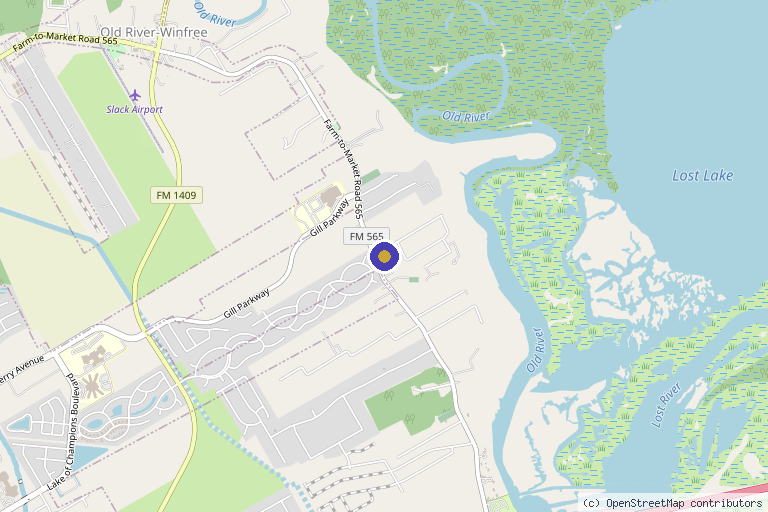 Map showing the location of The ReFinery Aesthetics & Drip Lounge; Inside Hello Gorgeous By Syndi, Suite 2 in Baytown, TX