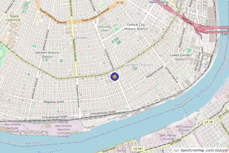 Map showing the location of Meyer Jr Richard L MD in New Orleans, LA