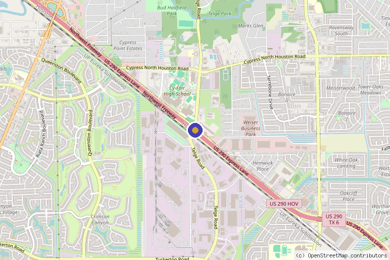 Map showing the location of Bionetics Health in Garland, TX