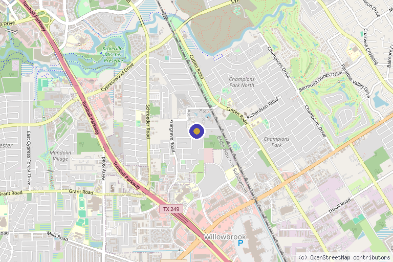 Map showing the location of DermaTouch RN in Houston, TX