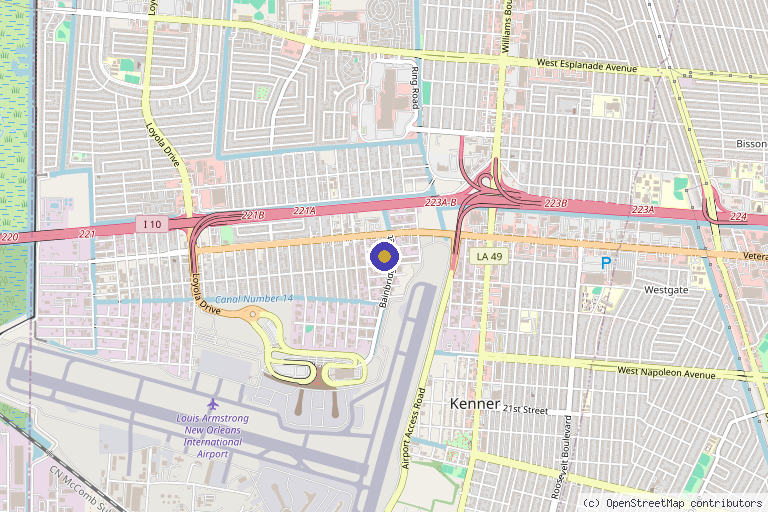 Map showing the location of Clockwork Performance in Kenner, LA