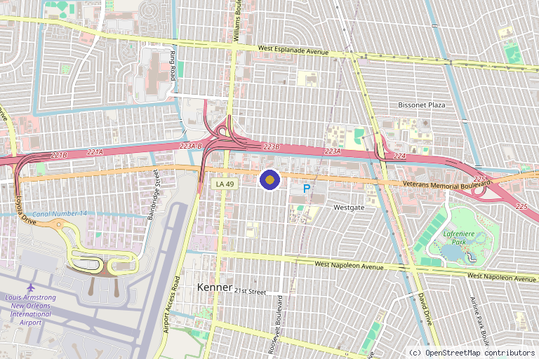 Map showing the location of Accurate Clinic in Kenner, LA