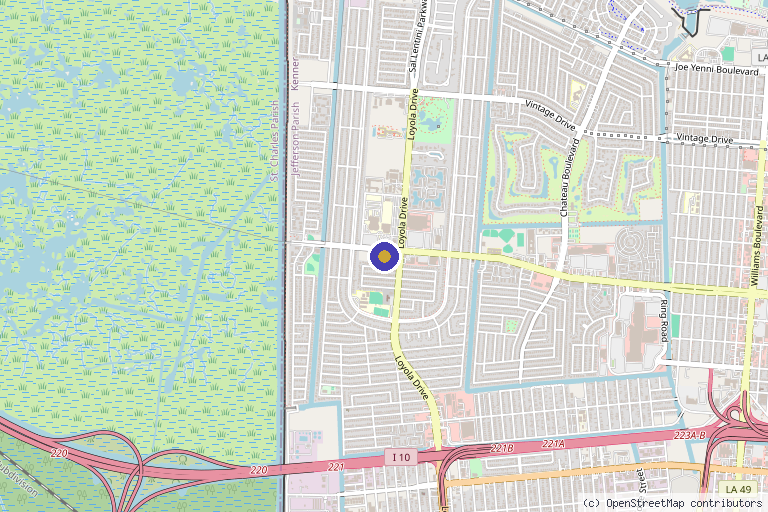 Map showing the location of Louisiana Pain Specialists - Kenner Pain Management Clinic in Kenner, LA