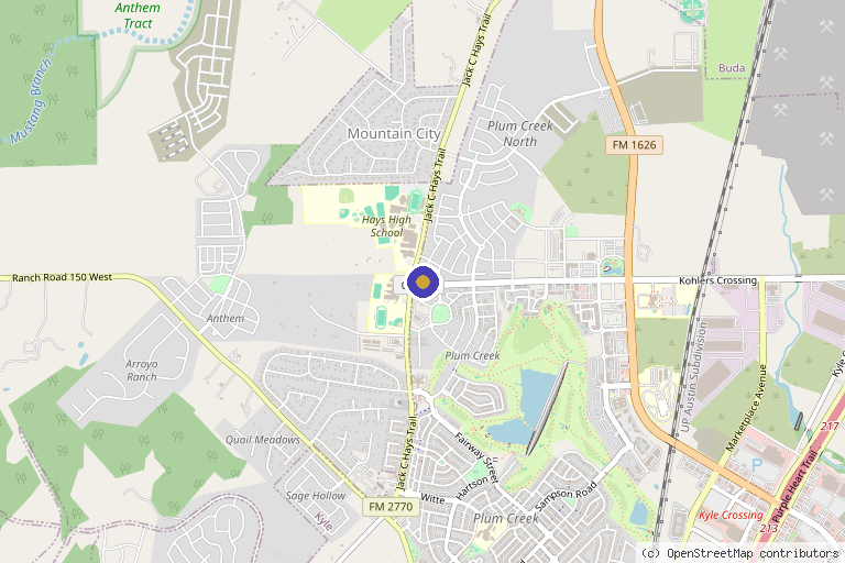 Map showing the location of Splendid Aesthetics in Kyle, TX