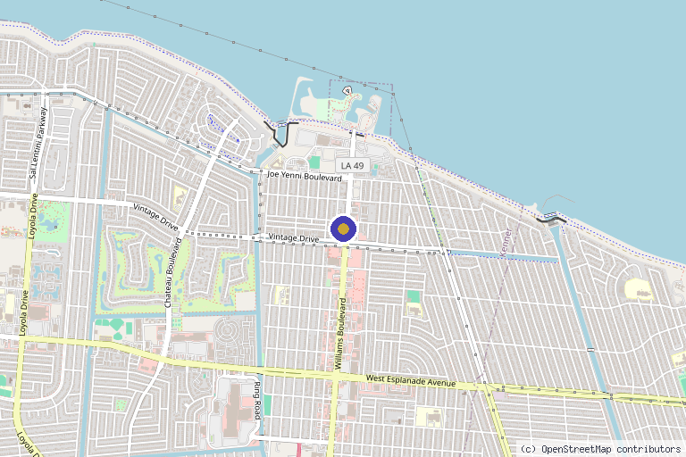 Map showing the location of Setup MedSpa in Kenner, LA