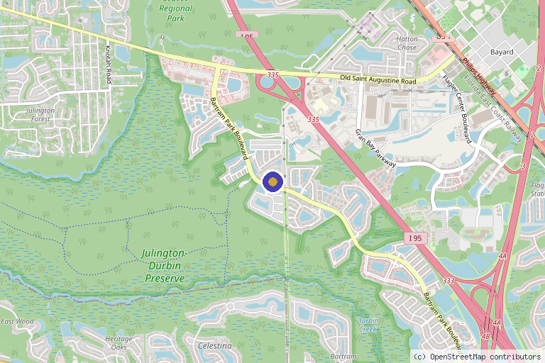 Map showing the location of Advanced Regenerative Orthopedics in Jacksonville, FL