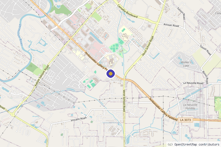Map showing the location of Drip IV Therapies in Lafayette, LA