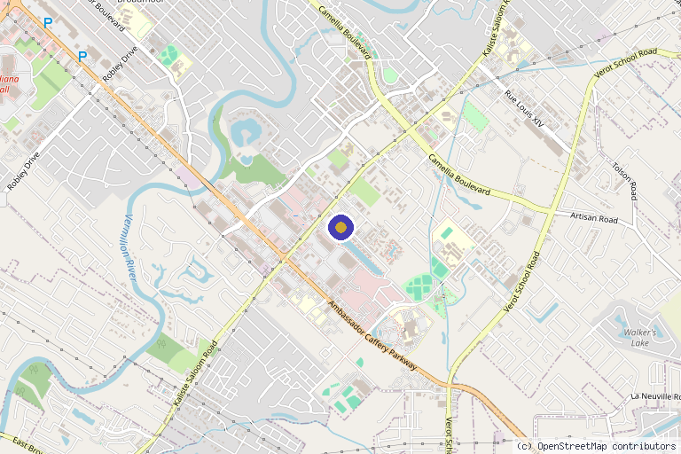 Map showing the location of The Nerve Health Institute in Lafayette, LA