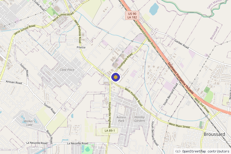 Map showing the location of Occupational & Integrative Medicine, LLC in Lafayette, LA