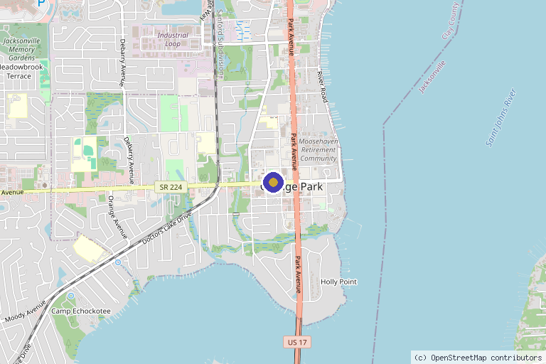 Map showing the location of North Florida Stem Cells in Jacksonville, FL