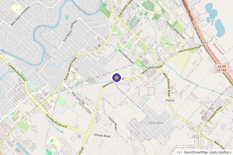 Map showing the location of Liv Hormone Health & Wellness in Lafayette, LA