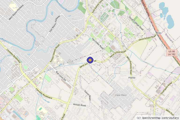 Map showing the location of Elle Medical & Aesthetics in Lafayette, LA