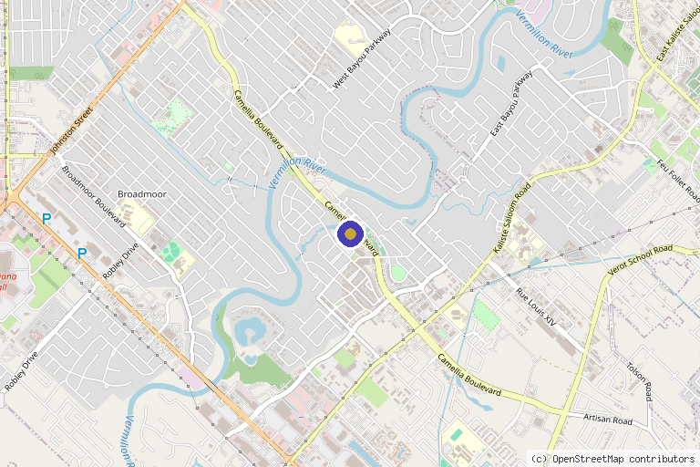 Map showing the location of Flawless Aesthetics & Anti-Aging in Lafayette, LA