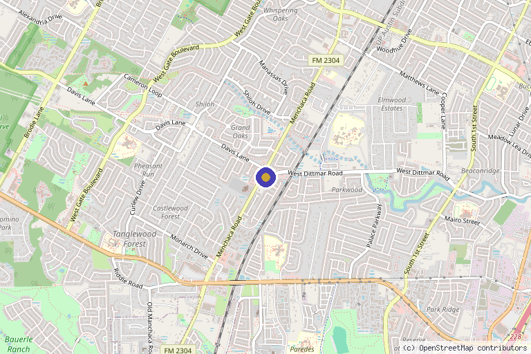 Map showing the location of McGrath Medical in Austin, TX