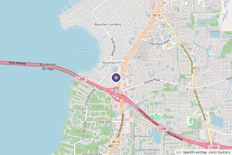 Map showing the location of St Clair Seals Regenerative Wellness in Jacksonville, FL