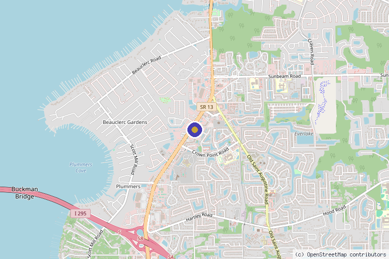 Map showing the location of Luxe Aesthetics Jacksonville in Jacksonville, FL