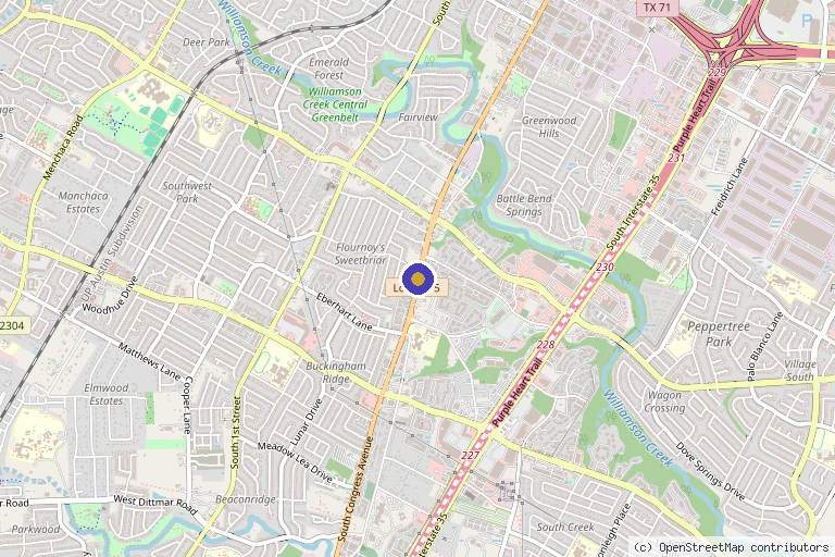 Map showing the location of USA Medical Research Institute in Austin, TX
