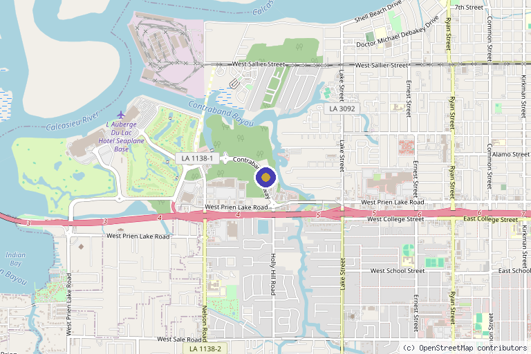 Map showing the location of The Sculptry in Lake Charles, LA