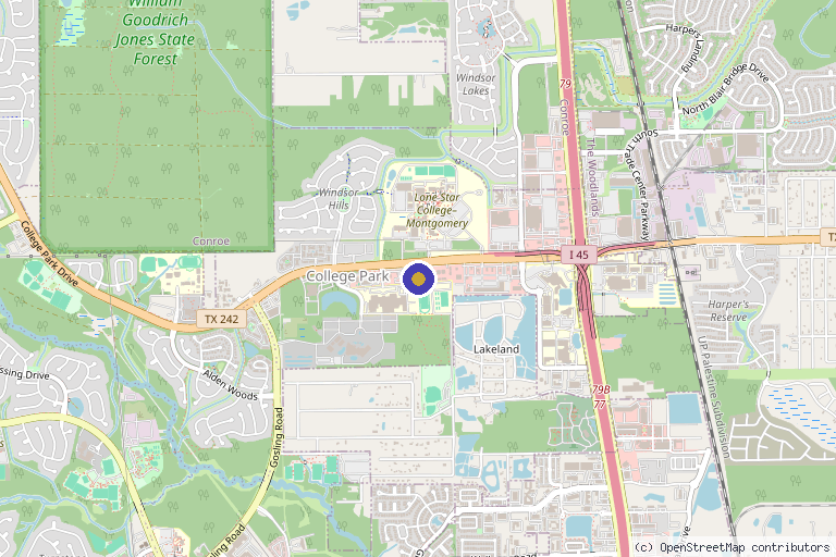 Map showing the location of Progressive Rejuvenation in The Woodlands, TX