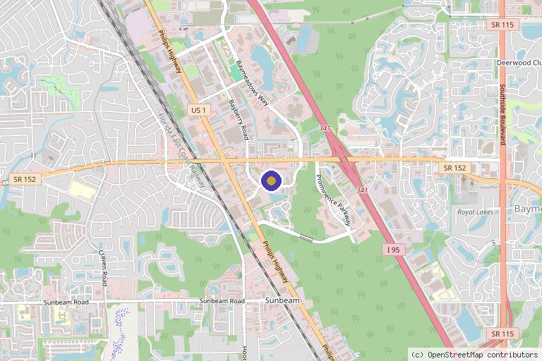 Map showing the location of Rejuvenate Life and Wellness in Jacksonville, FL