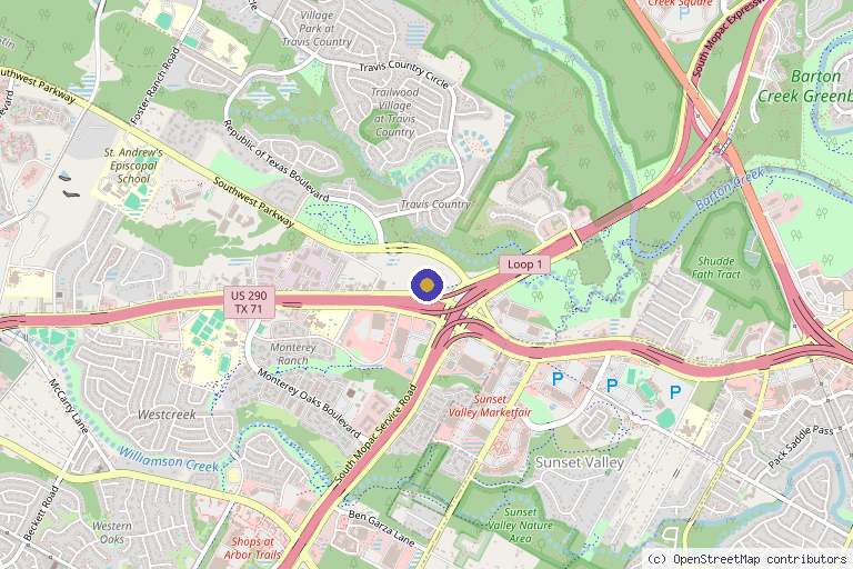 Map showing the location of Wellnest Aesthetic Lounge in Austin, TX