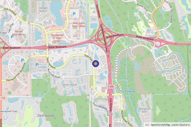 Map showing the location of Modern Aesthetic Centers - Gate Parkway in Jacksonville, FL