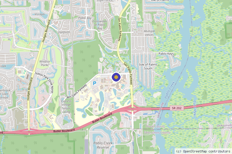 Map showing the location of Mayo Clinic CAR-T Cell Therapy Program in Jacksonville, FL