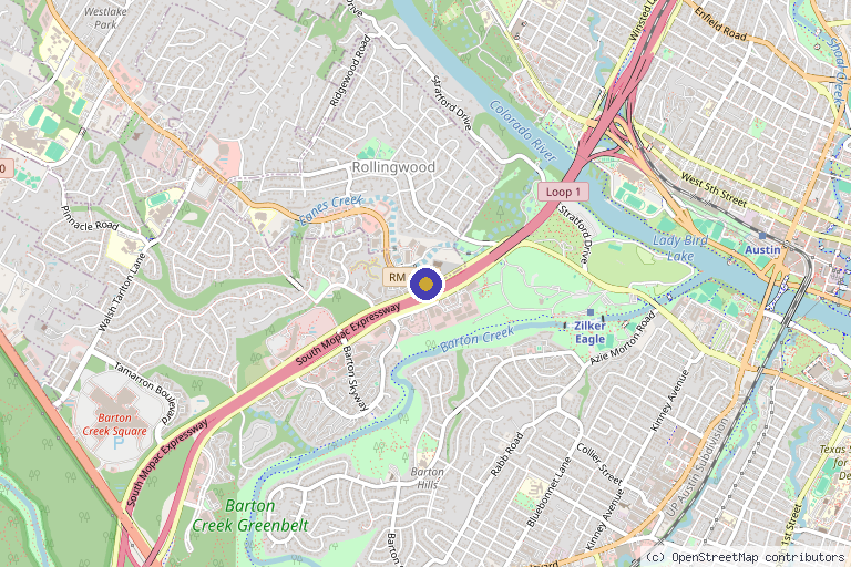 Map showing the location of Regenerative Medicine Austin in Austin, TX