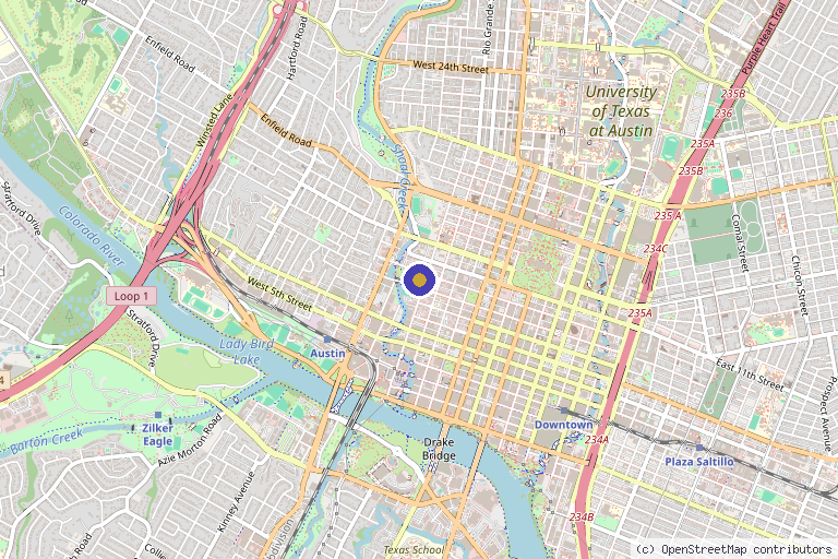 Map showing the location of Elevate SKN in Austin, TX
