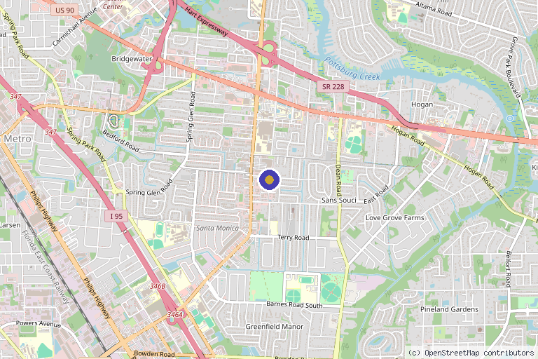 Map showing the location of Bahri Orthopedics & Sports Medicine Clinic in Jacksonville, FL