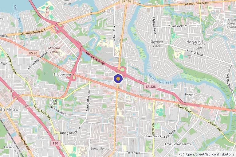 Map showing the location of ORLES Pain Management and Regenerative Medicine Group in Jacksonville, FL