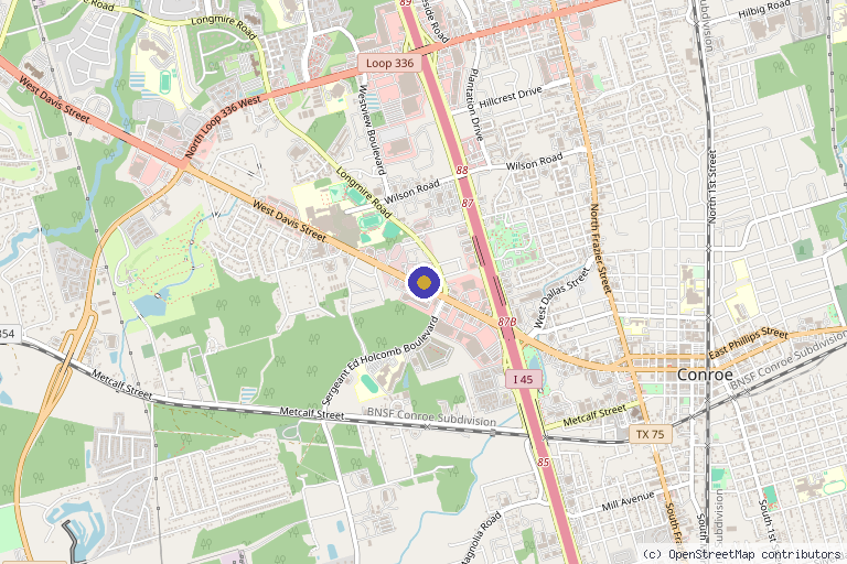 Map showing the location of Nikko Dermatology - Conroe Dermatology in Conroe, TX