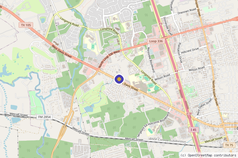 Map showing the location of Identity Aesthetics - 713Botoxme.com in Conroe, TX