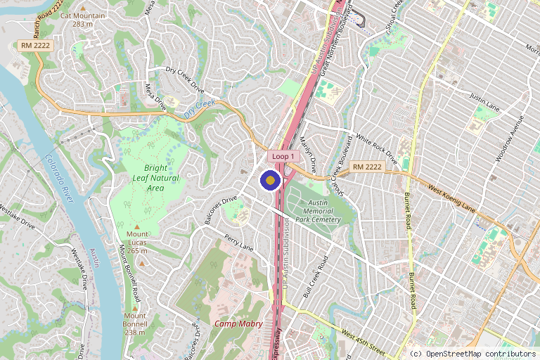 Map showing the location of Advanced Functional Medicine of Austin in Austin, TX